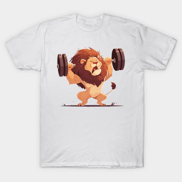 lion deadlift T-Shirt by peterdoraki